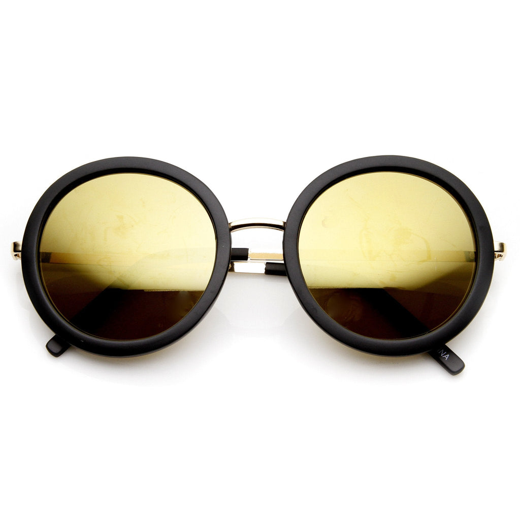 Women's Glam Mirrored Lens Round Fashion Sunglasses 9226
