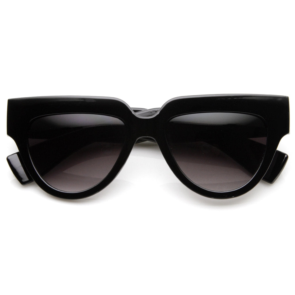 Womens Retro Bold Frame Flat Top Hipster Sunglasses 9227