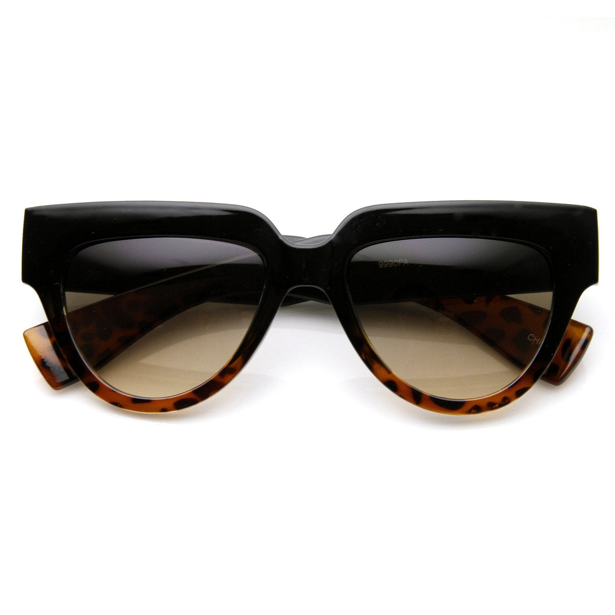 Womens Retro Bold Frame Flat Top Hipster Sunglasses 9227