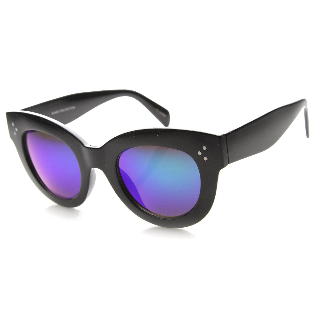 Oversize Women's Cat Eye Mirror Lens Sunglasses 9852
