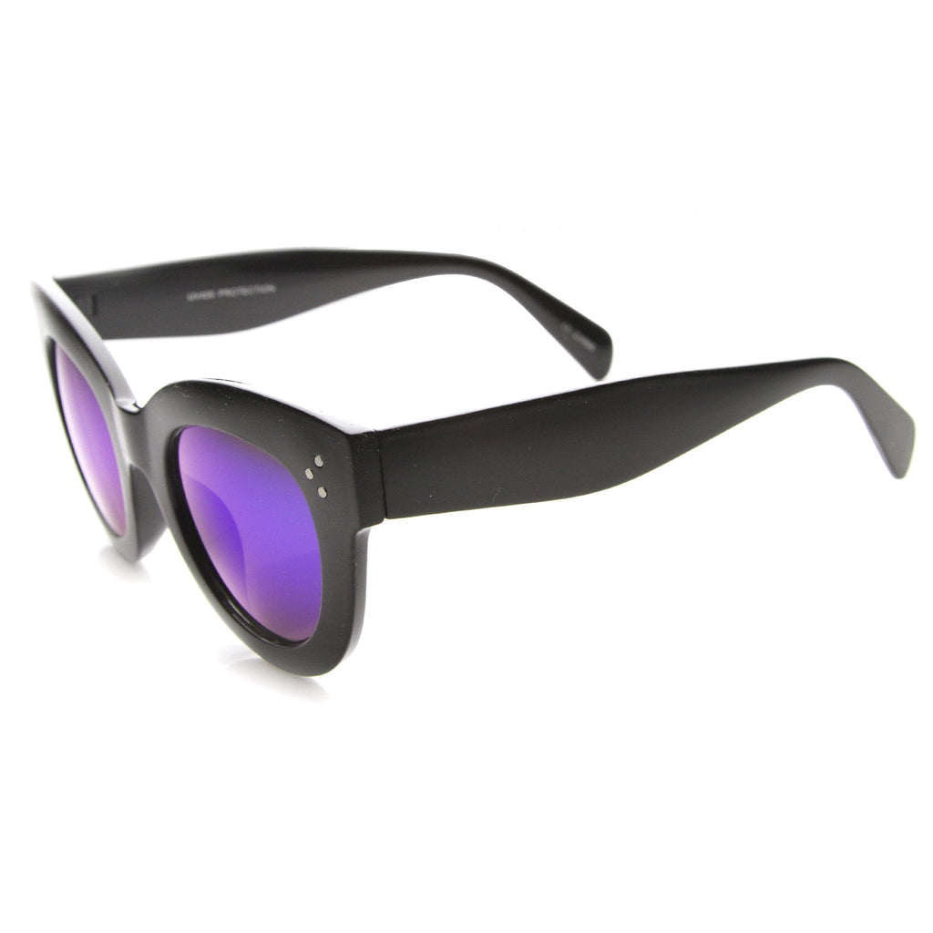 Oversize Women's Cat Eye Mirror Lens Sunglasses 9852