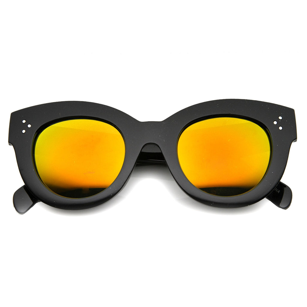Oversize Women's Cat Eye Mirror Lens Sunglasses 9852