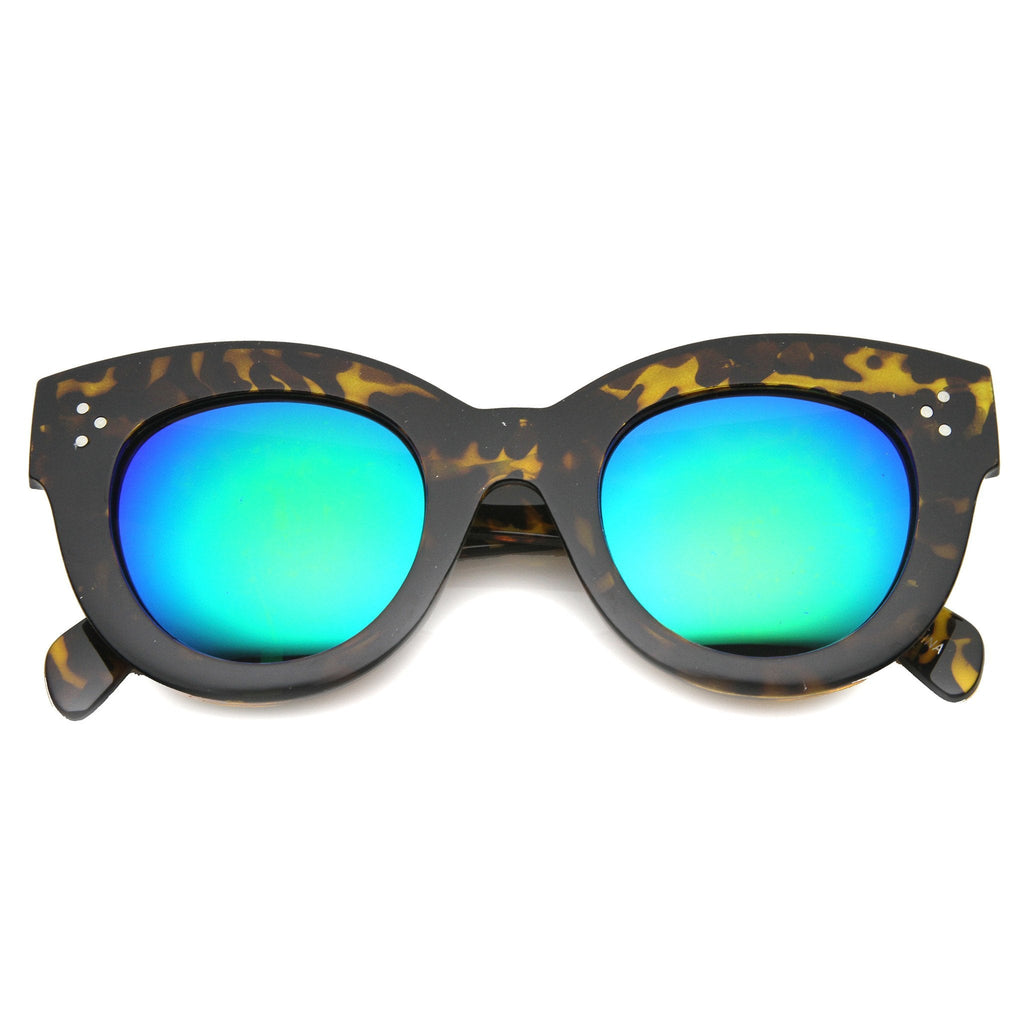 Oversize Women's Cat Eye Mirror Lens Sunglasses 9852