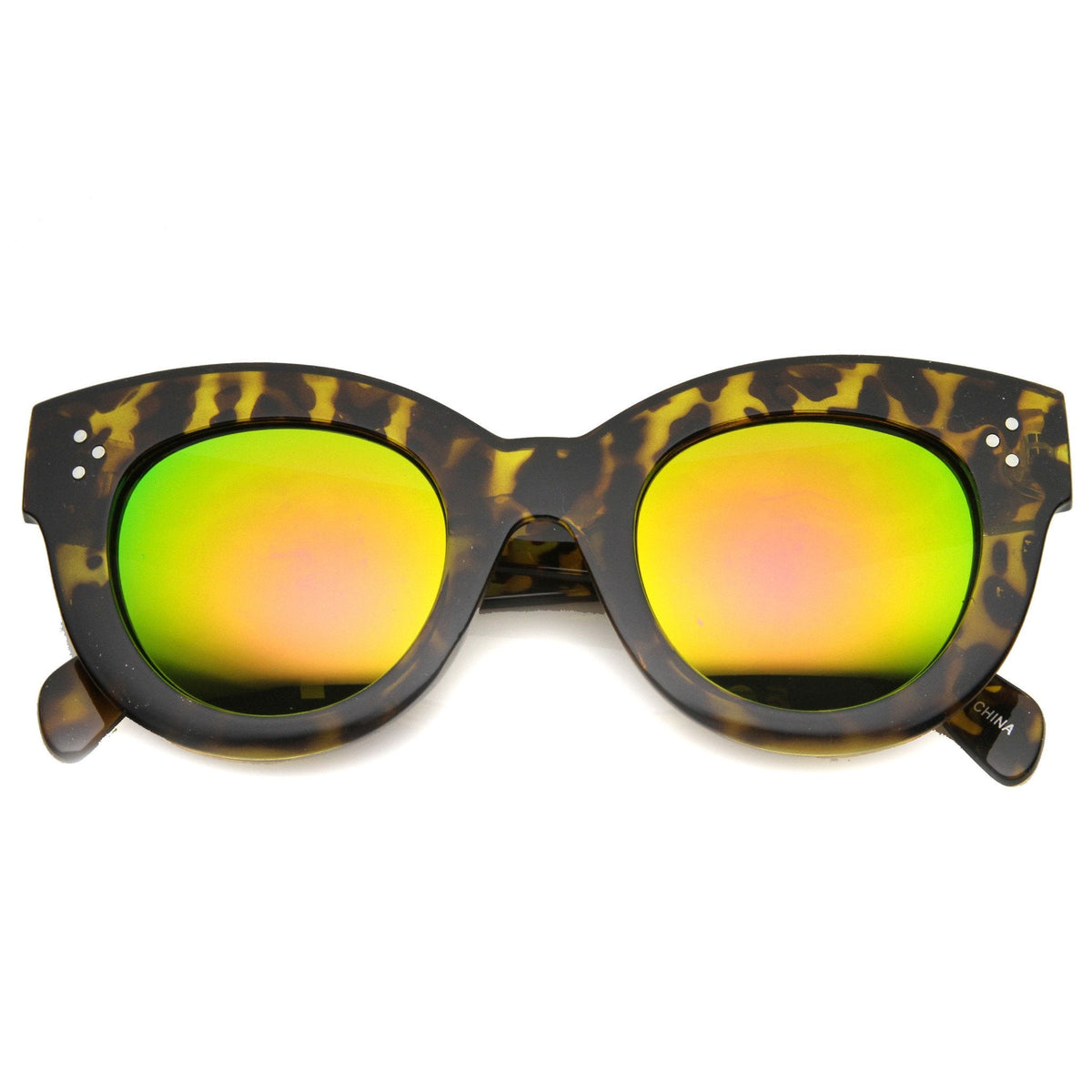 Oversize Women's Cat Eye Mirror Lens Sunglasses 9852