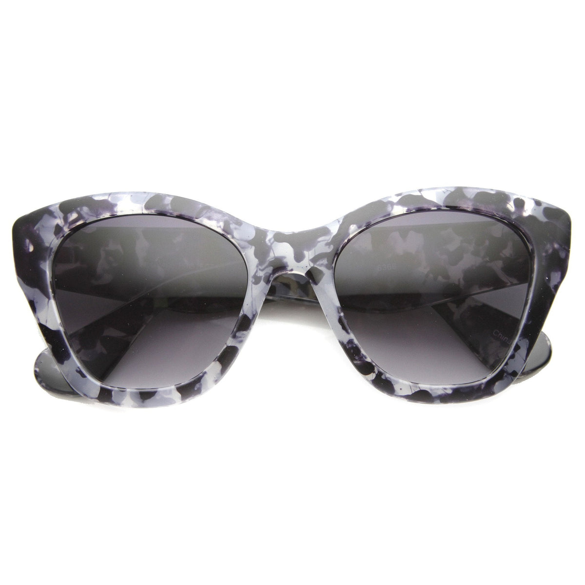 Women's Block Tortoise Thick Frame Cat Eye Sunglasses 9856