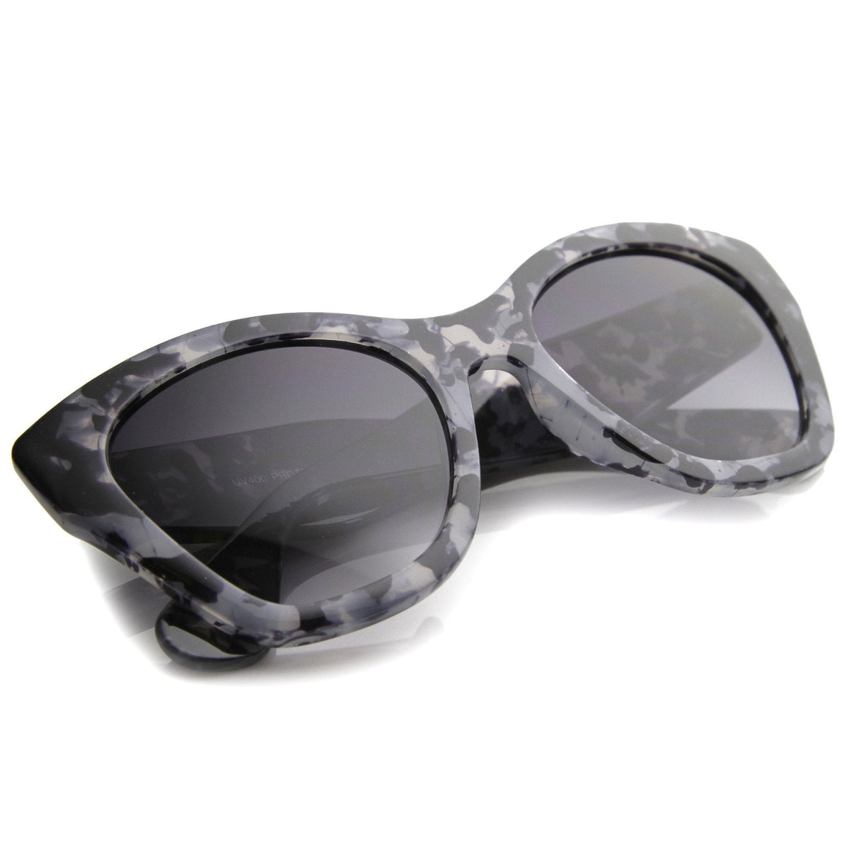Women's Block Tortoise Thick Frame Cat Eye Sunglasses 9856