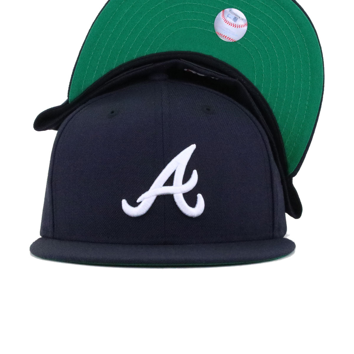Atlanta Braves Navy Green Bottom New Era 59Fifty Fitted