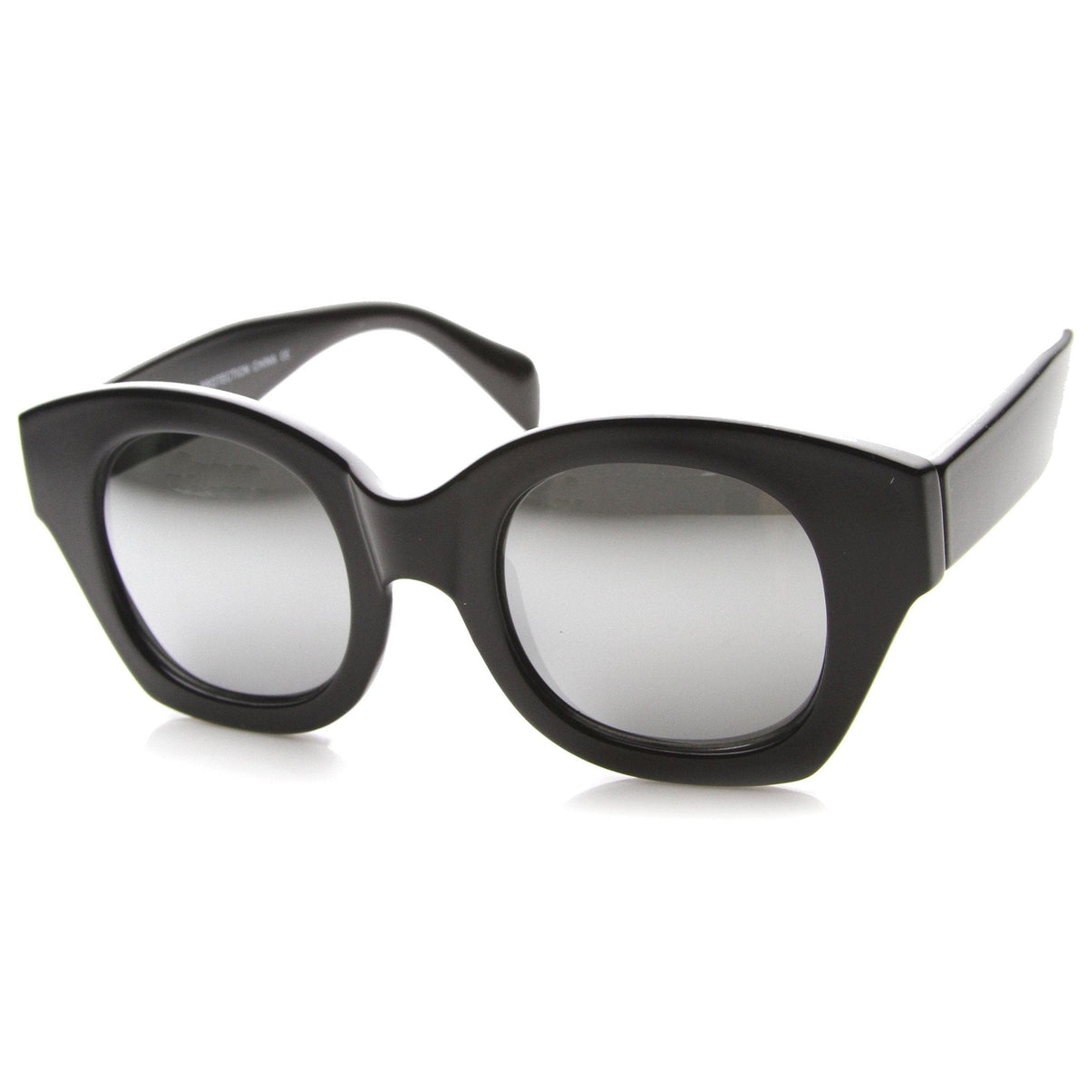 Oversize Indie Bold Frame Mirrored Lens Sunglasses 9983