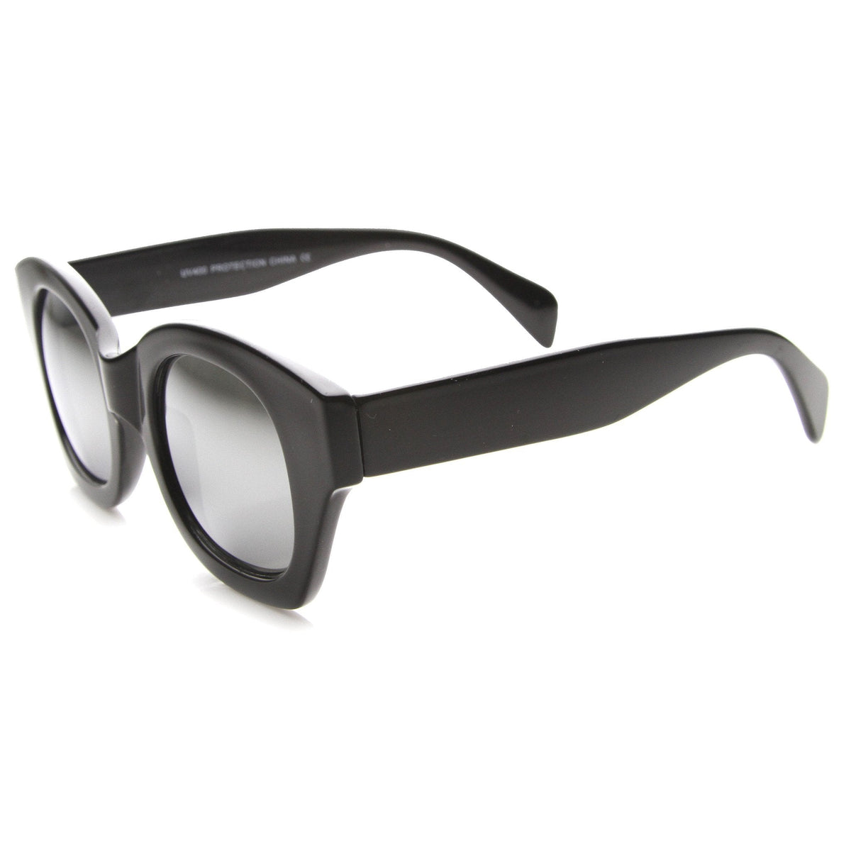 Oversize Indie Bold Frame Mirrored Lens Sunglasses 9983