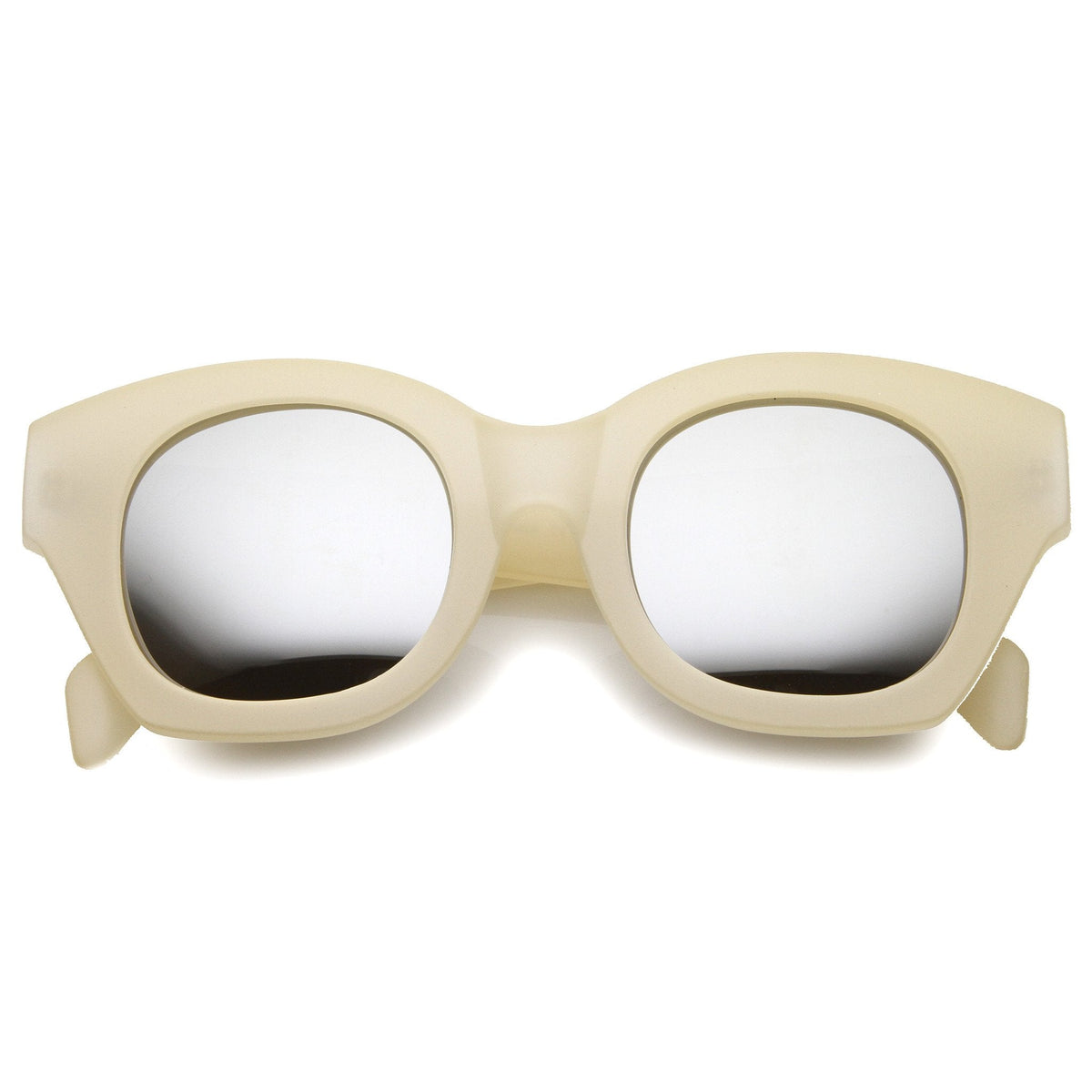 Oversize Indie Bold Frame Mirrored Lens Sunglasses 9983