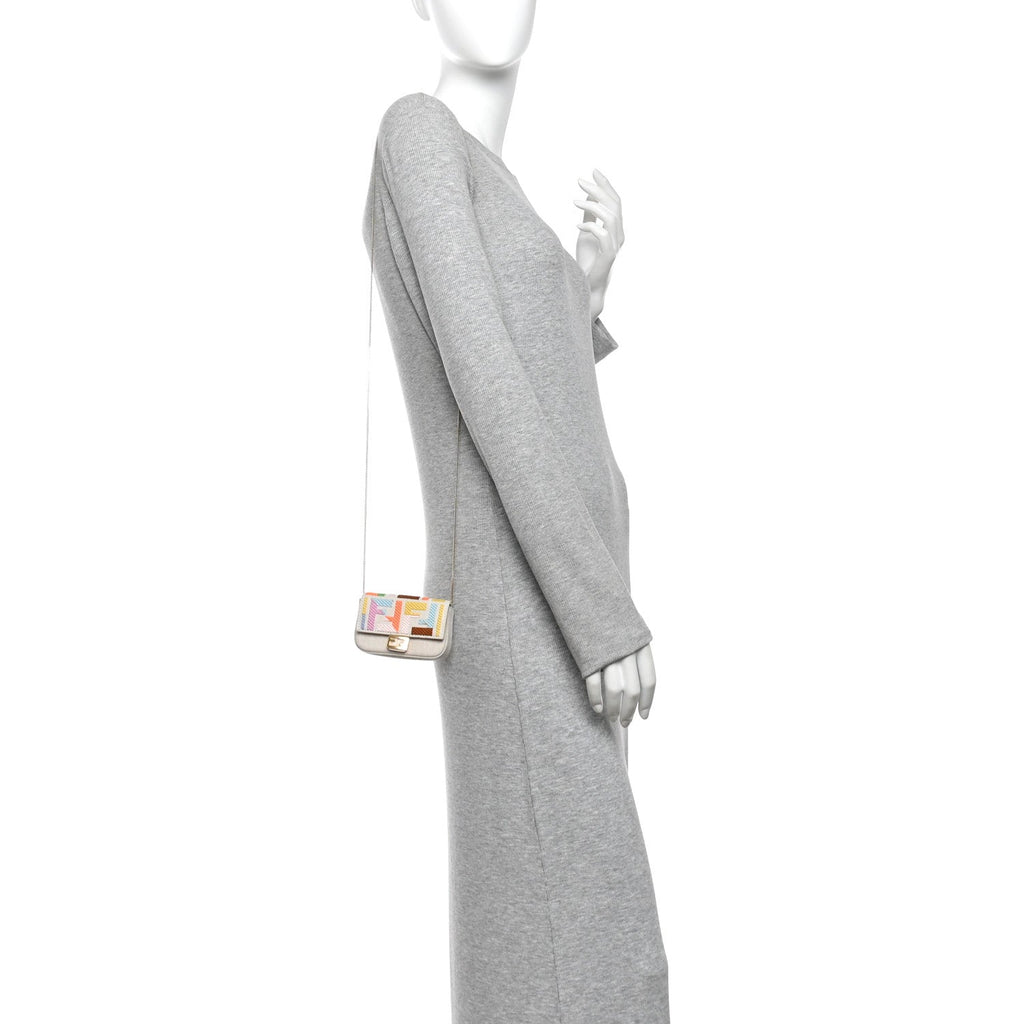 Kuban Canvas FF Embroidered Nano Baguette Charm Grezzo Multicolor