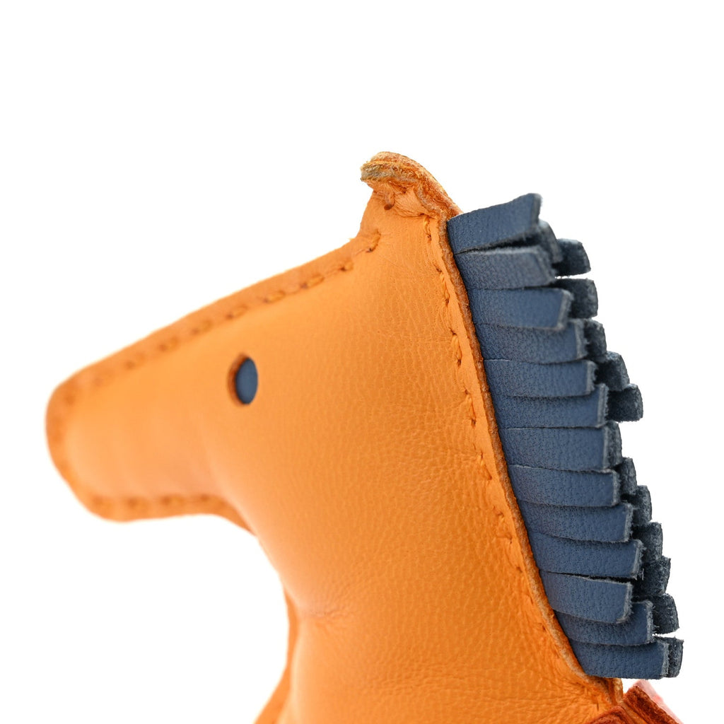 Milo Lambskin Grigri Rodeo Horse Bag Charm MM Jaune D'or Bleu Agate Cornaline