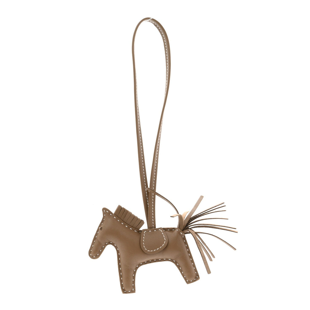 Milo Lambskin Grigri Rodeo Horse Bag Charm PM Etoupe