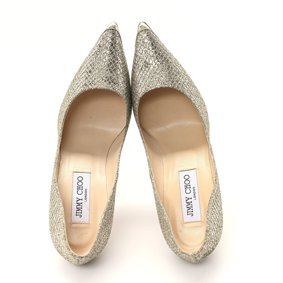 Glitter Fabric Romy 85 Pumps 37.5 Champagne