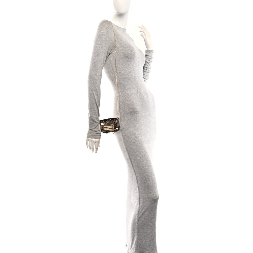 Sequin Paillettes Shiny Nappa Sex and the City Nano Maxi Buckle Baguette Charm Tortora