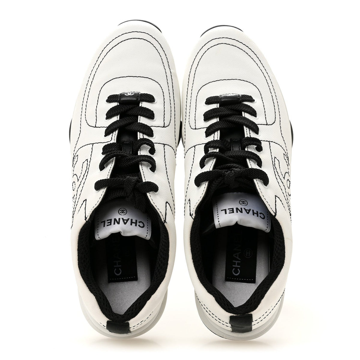 Cotton Womens CC Sneakers 39.5 White Black
