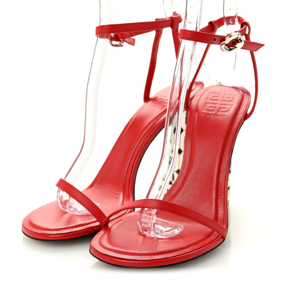 Smooth Nappa G Cube 105mm Sandals 39 Red