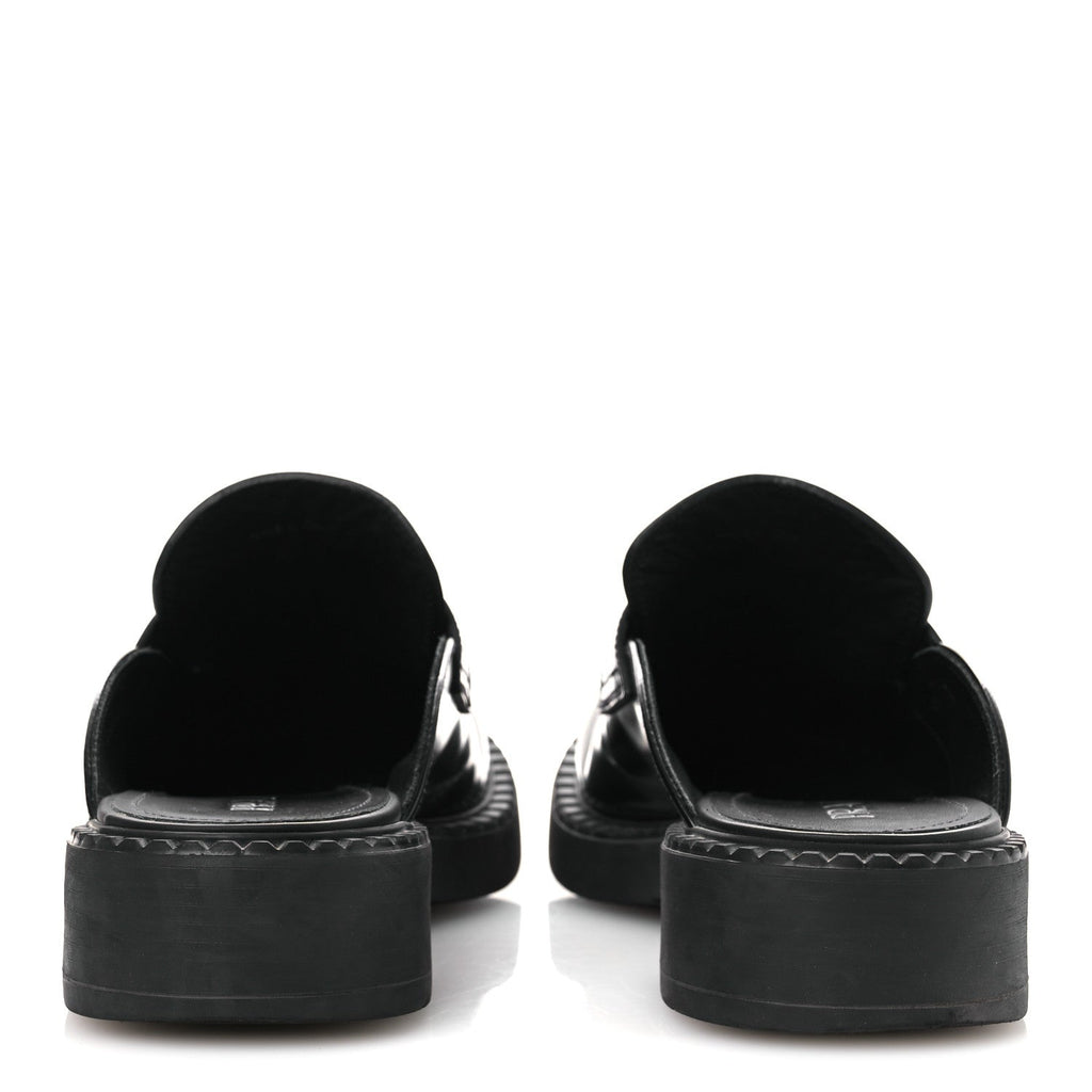 Spazzolato Triangle 40mm Loafer Mules 37 Black