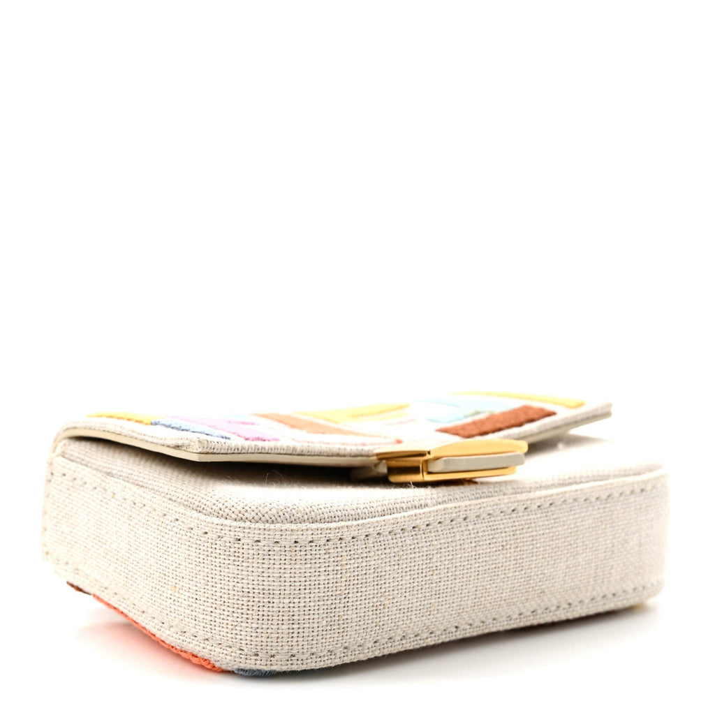 Kuban Canvas FF Embroidered Nano Baguette Charm Grezzo Multicolor