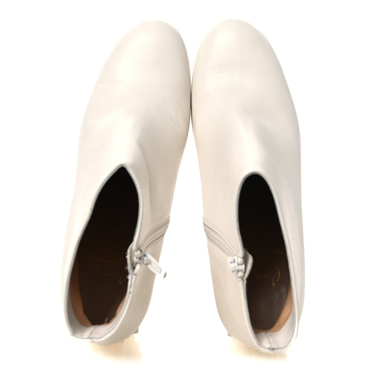 Smooth Calfskin Suzi Folk 85 Ankle Boots 38 White