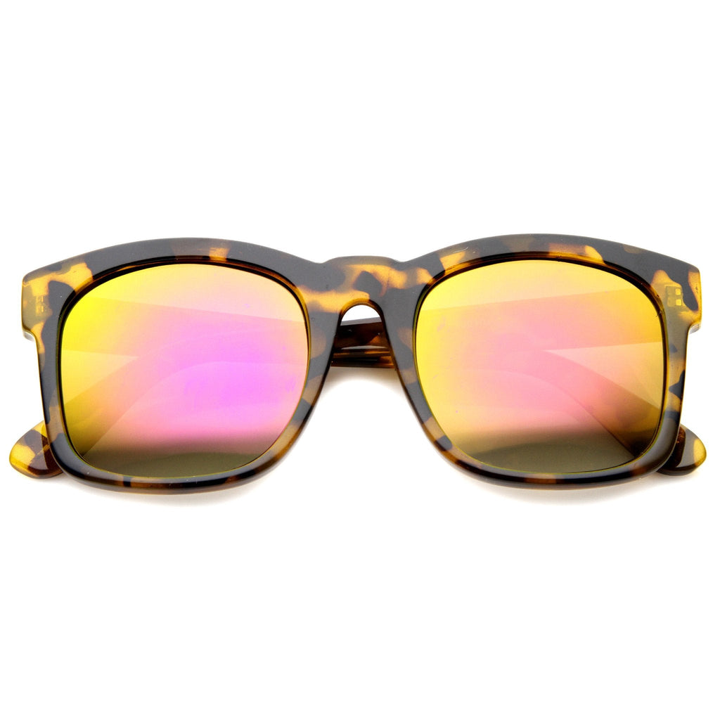 Oversize Modern Bold Horned Rim Mirror Lens Sunglasses A159