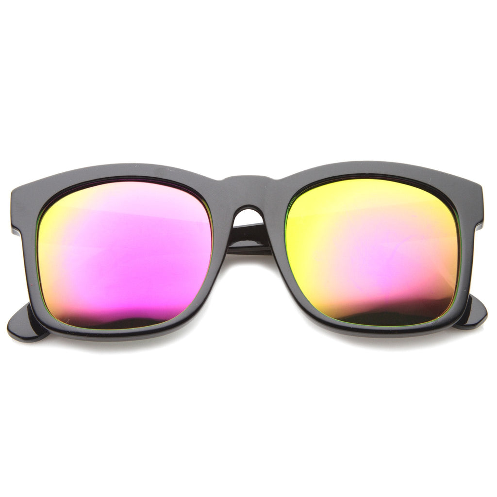 Oversize Modern Bold Horned Rim Mirror Lens Sunglasses A159