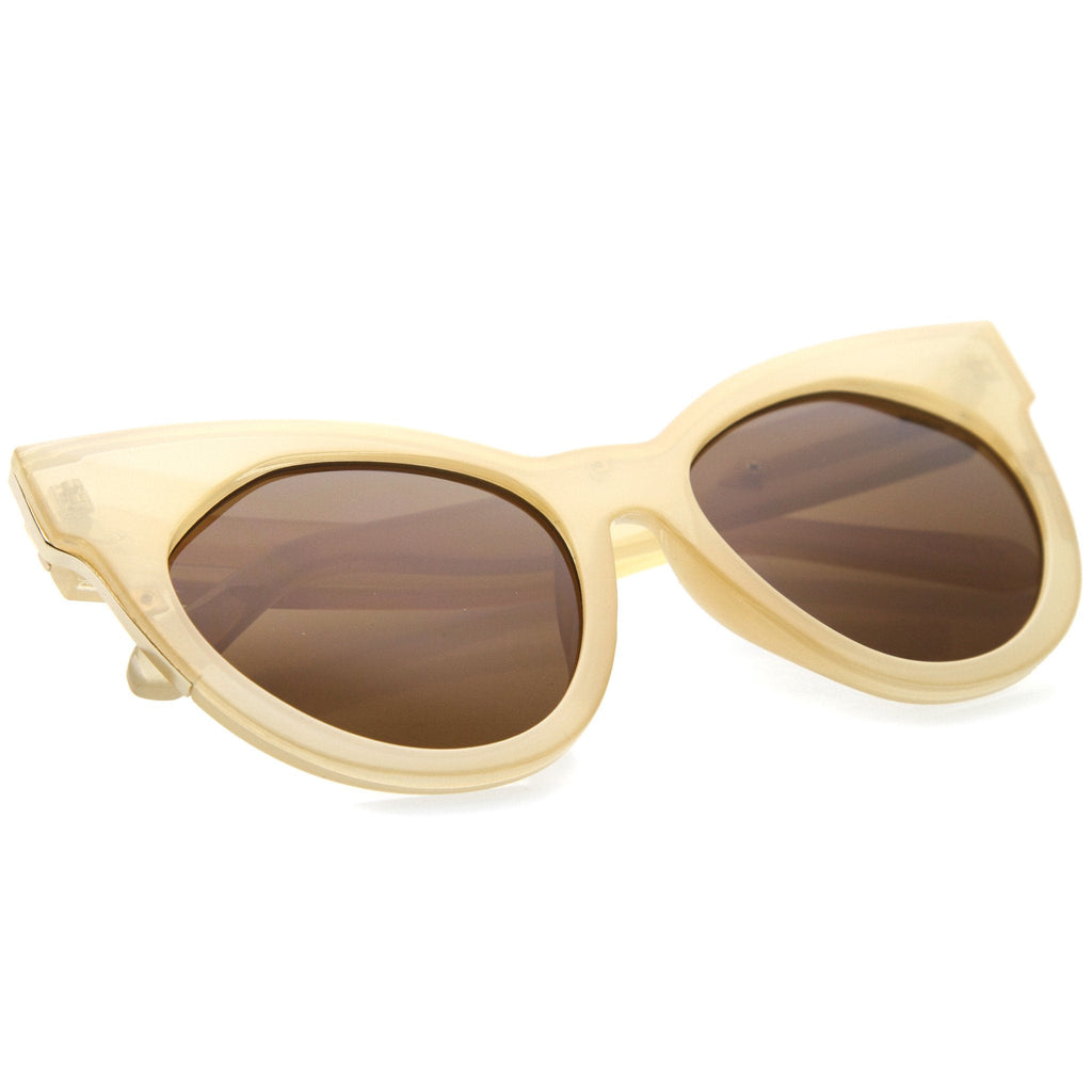 Women's Oversize Flat Front Cat Eye Sunglasses A181