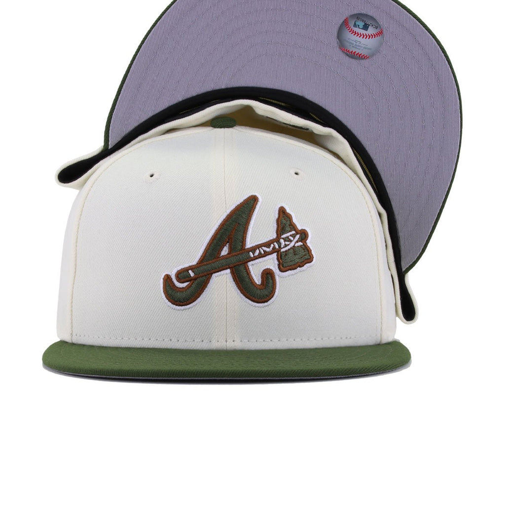 Atlanta Braves Chrome Rifle Green New Era 59Fifty Fitted