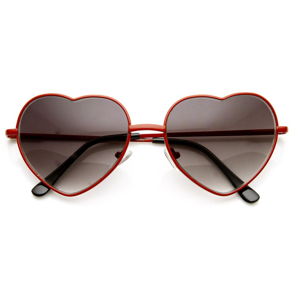 Womens Cute Metal Heart Shape Fashion Sunglasses 8796