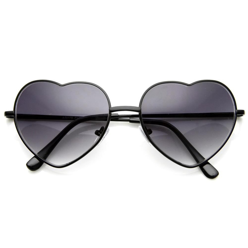 Womens Cute Metal Heart Shape Fashion Sunglasses 8796
