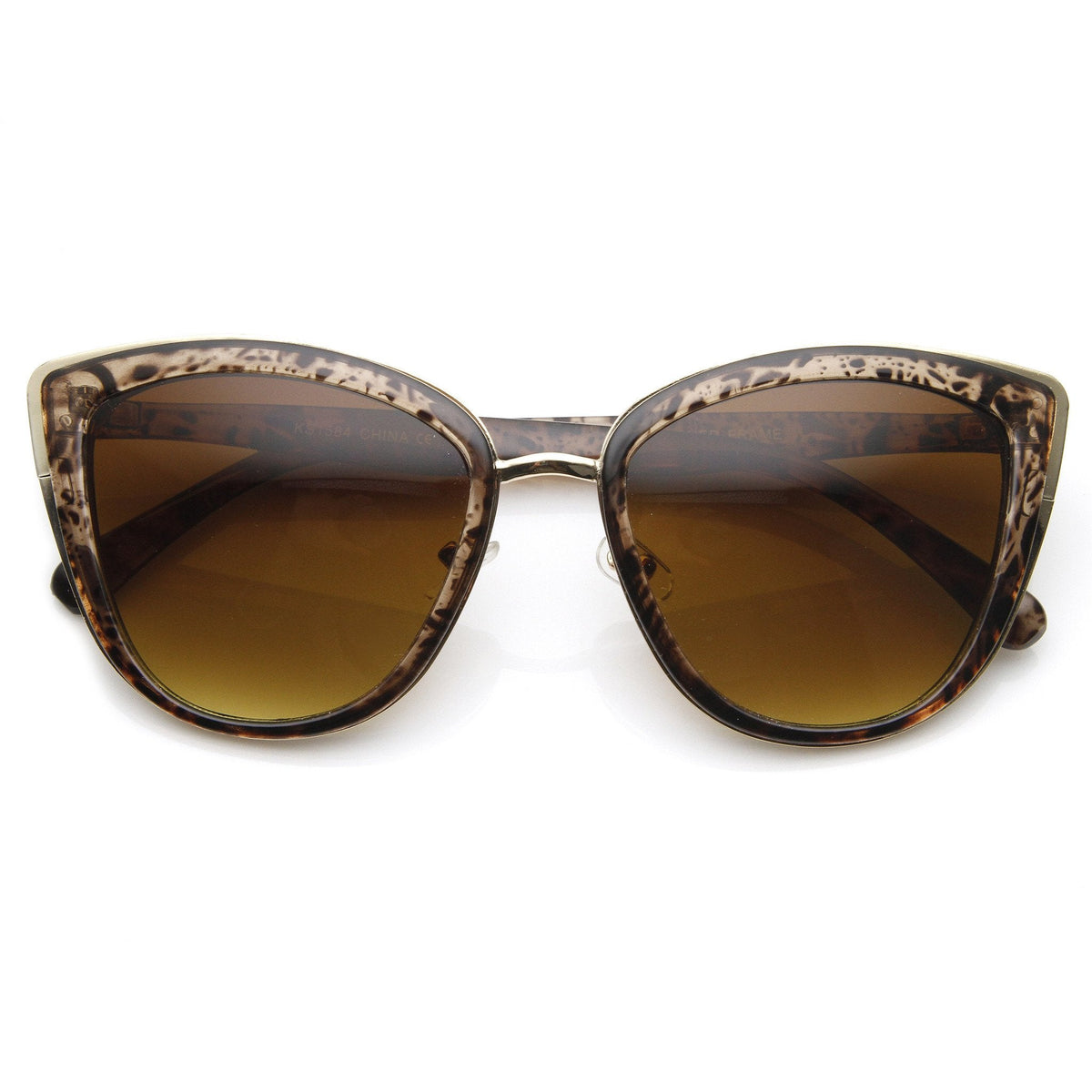 Designer Womens Oversize Metal Plastic Cat Eye Sunglasses 9207