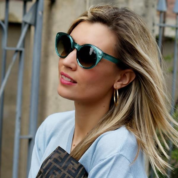 Womens Chic Retro Round Circle Cateye Sunglasses 8978