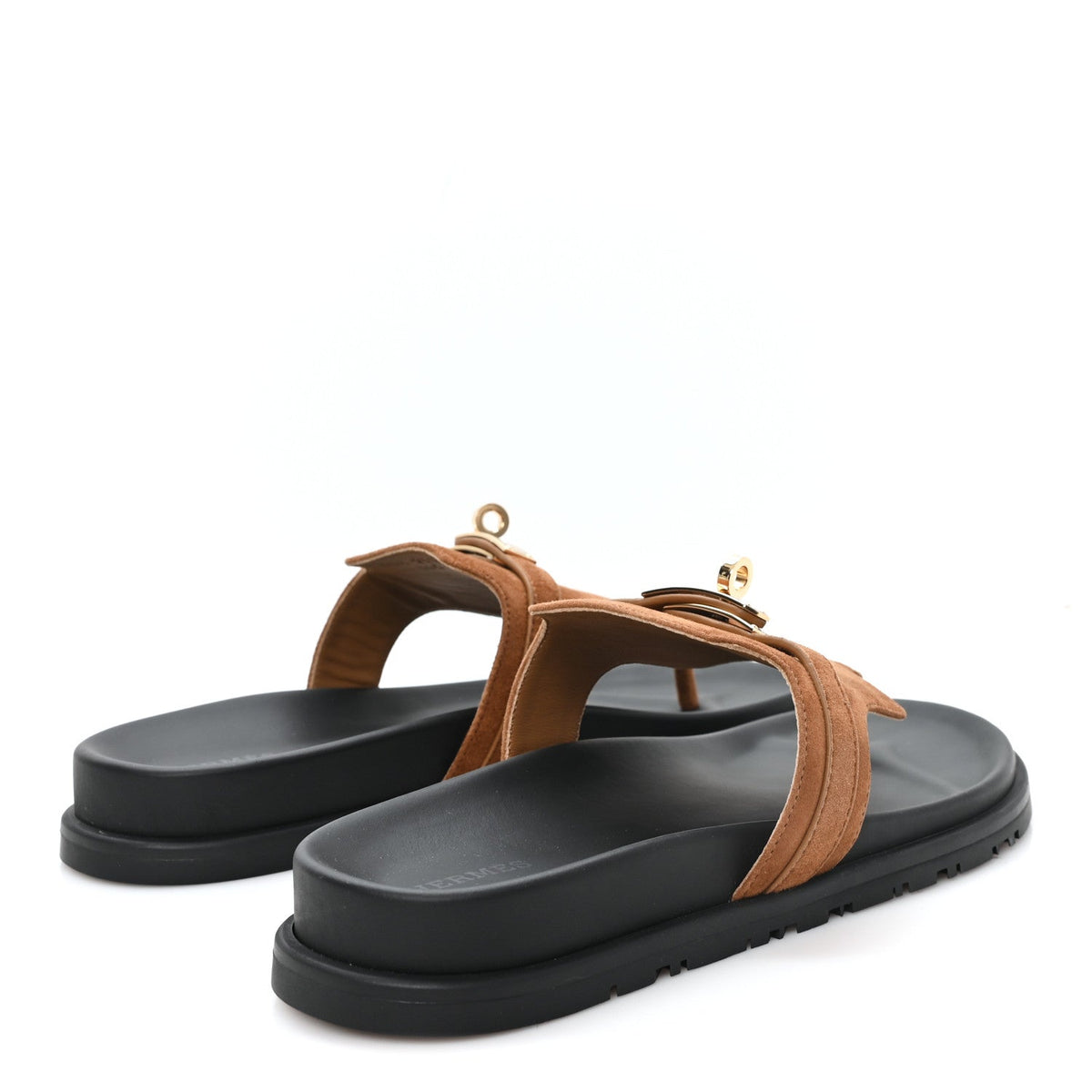 Suede Goatskin Womens Empire Sandals 38.5 Gold