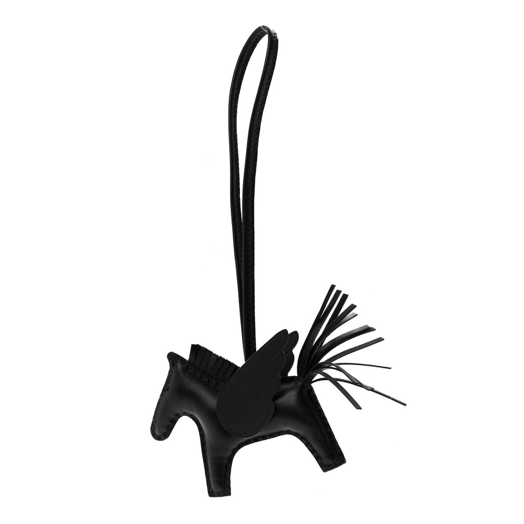 Milo Lambskin Grigri Rodeo Pegase Horse Bag Charm PM So Black