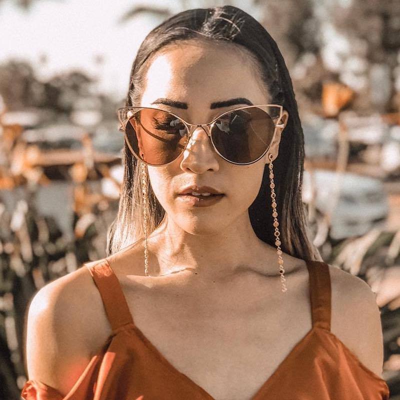Women's Oversize Laser Cut Round Cat Eye Sunglasses A934