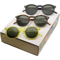 Retro Dapper P3 Round Horned Rim Sunglasses A988 [Promo Box]