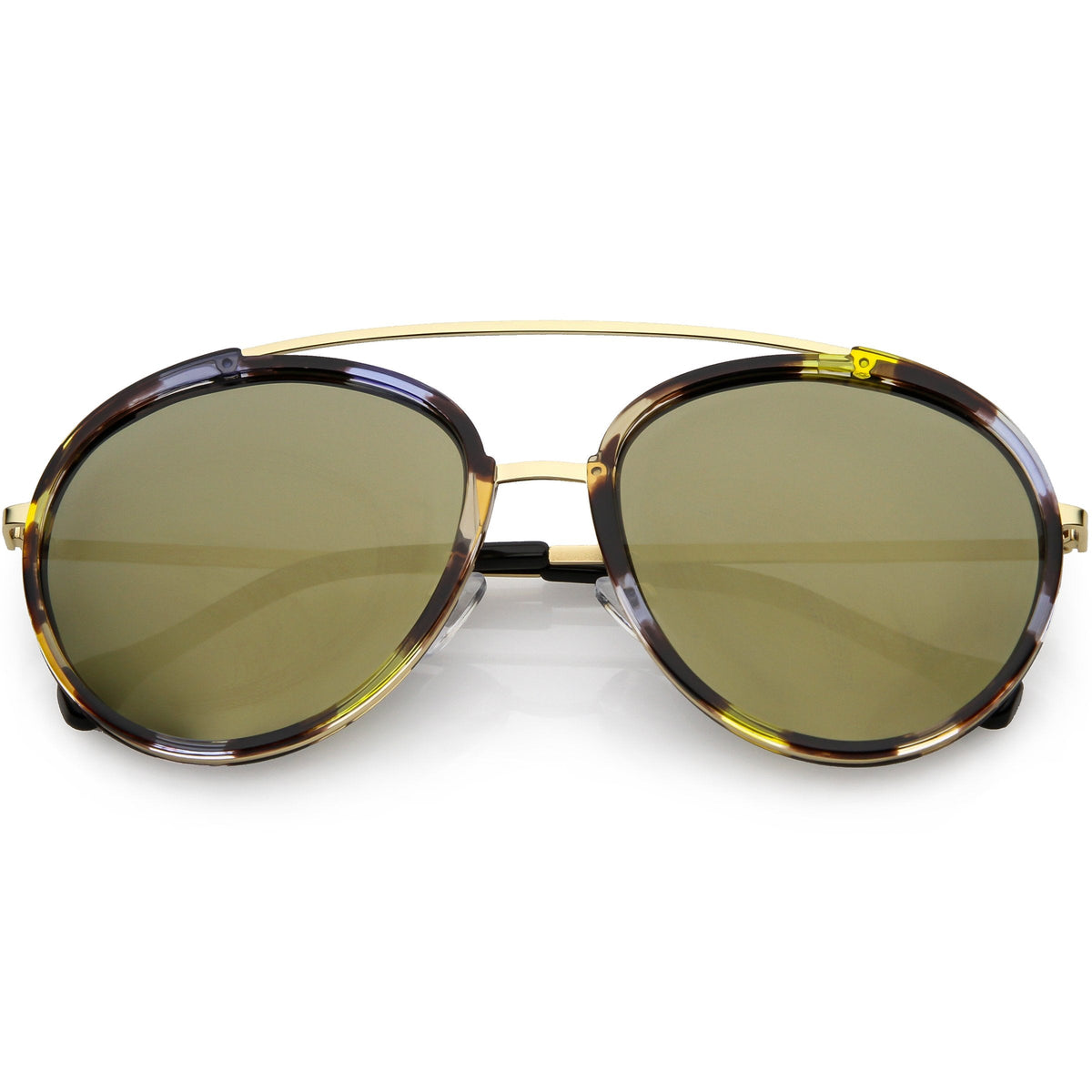 Round Dapper Tear Drop Polarized Mirrored Lens Aviator Sunglasses C825