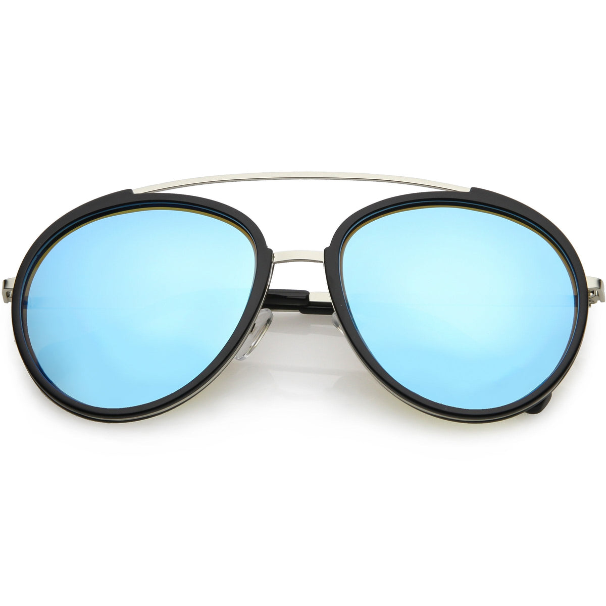 Round Dapper Tear Drop Polarized Mirrored Lens Aviator Sunglasses C825
