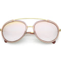 Round Dapper Tear Drop Polarized Mirrored Lens Aviator Sunglasses C825