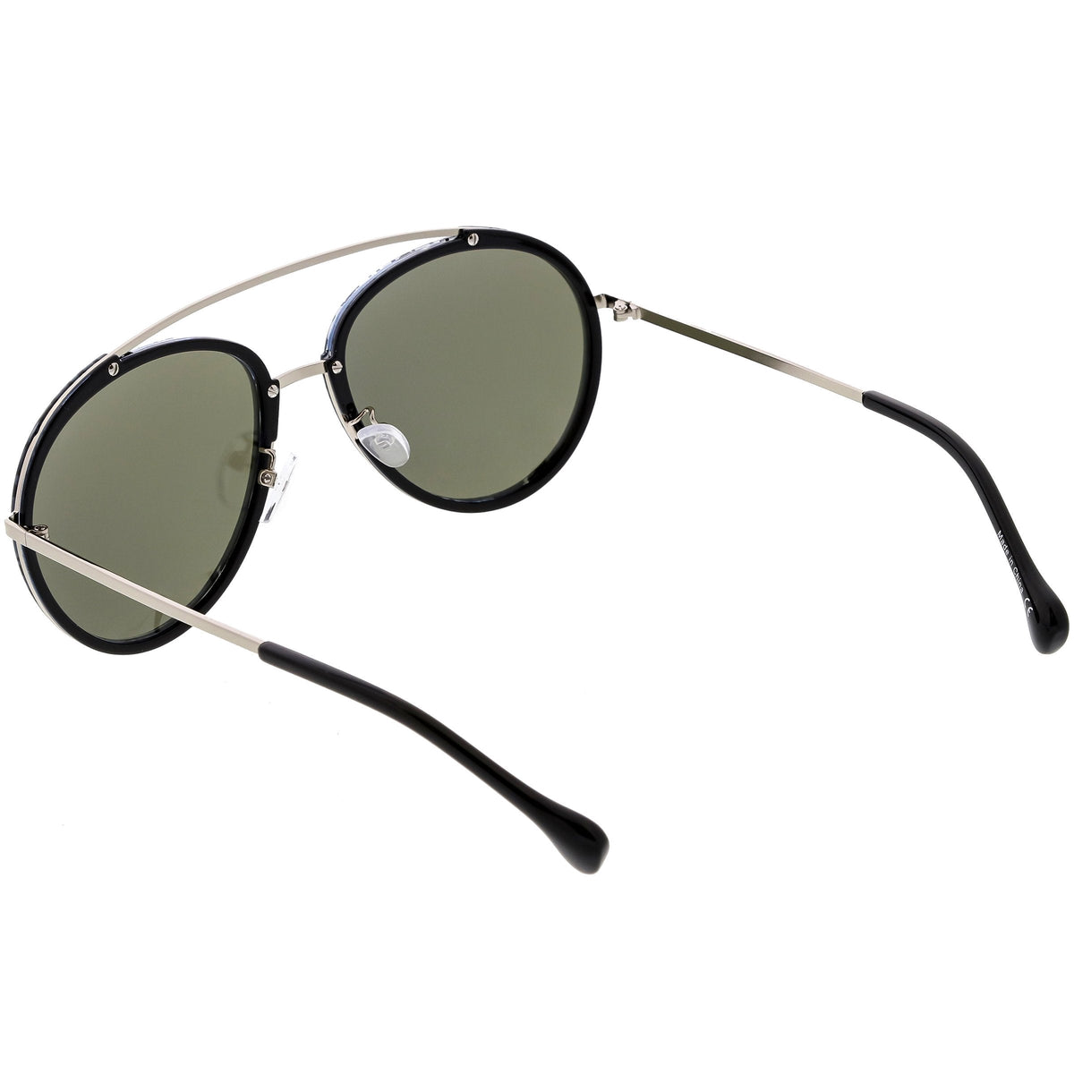 Round Dapper Tear Drop Polarized Mirrored Lens Aviator Sunglasses C825