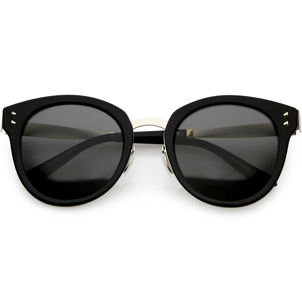 Women's Premium Horned Rim Mirrored Polarized Lens Sunglasses C830