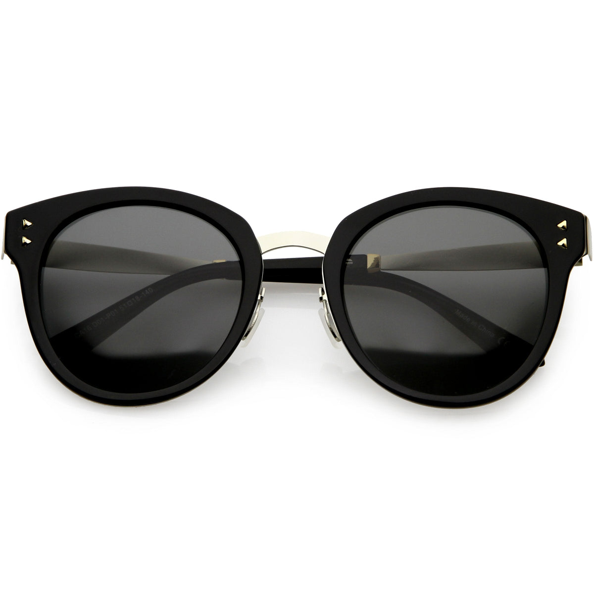 Women's Premium Horned Rim Mirrored Polarized Lens Sunglasses C830