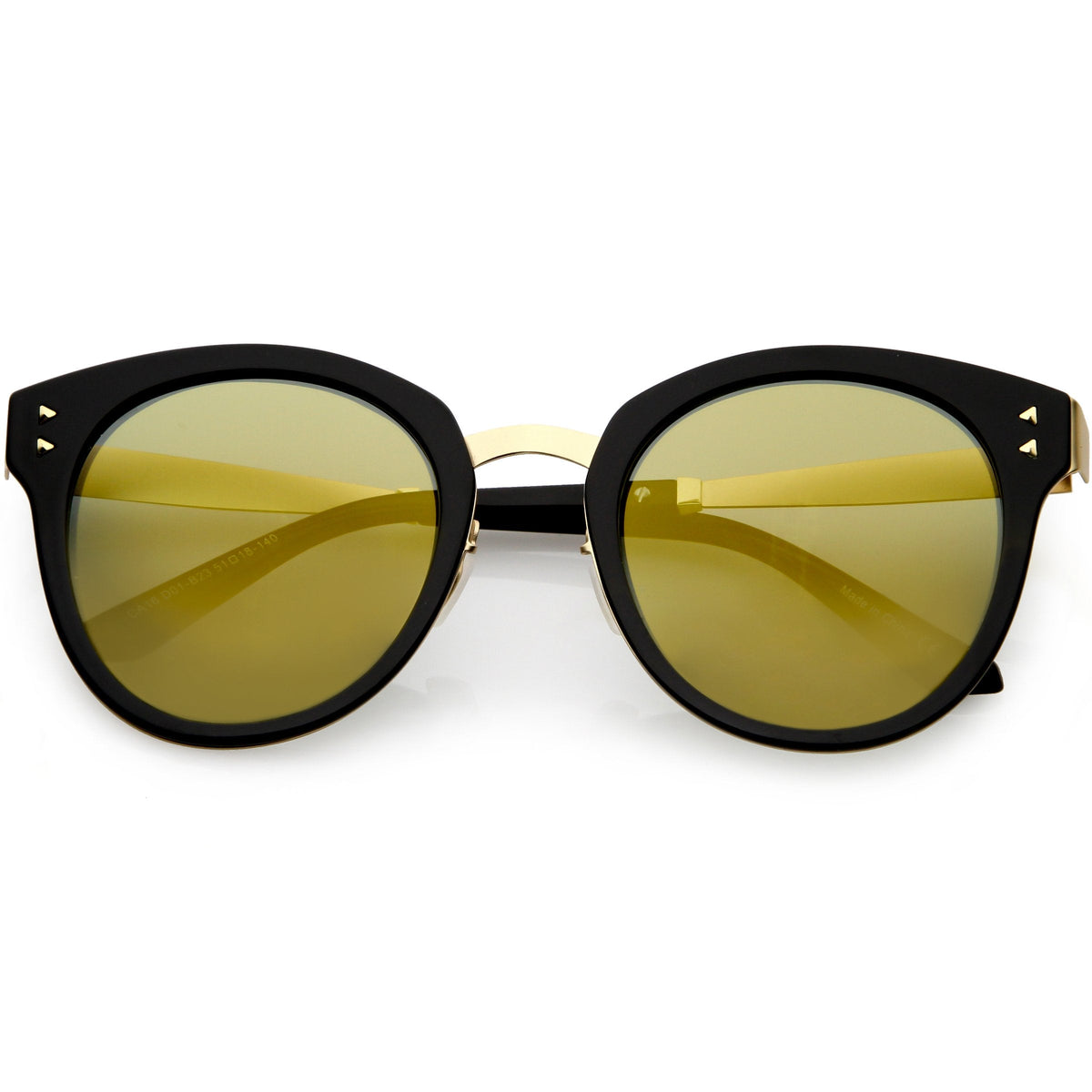 Women's Premium Horned Rim Mirrored Polarized Lens Sunglasses C830