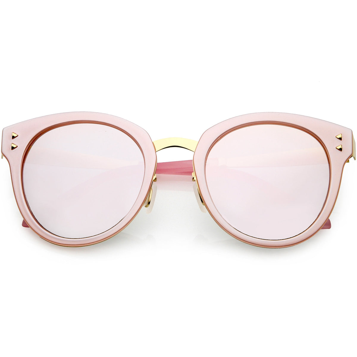 Women's Premium Horned Rim Mirrored Polarized Lens Sunglasses C830