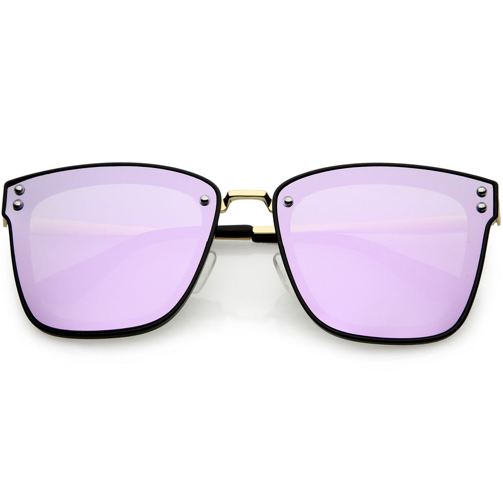 Women's Premium Flat Infinity Mirrored Polarized Lens Sunglasses C882