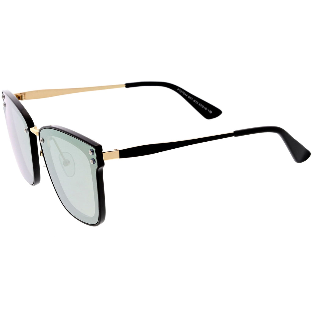 Women's Premium Flat Infinity Mirrored Polarized Lens Sunglasses C882
