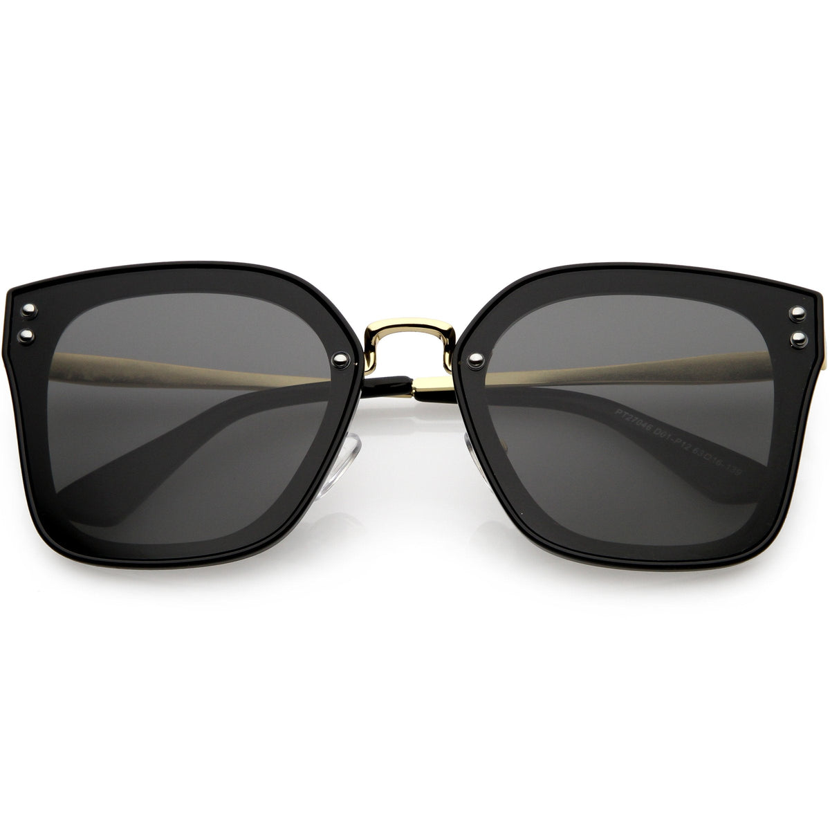 Women's Oversize Square Mirrored Polarized Flat Lens Sunglasses C883
