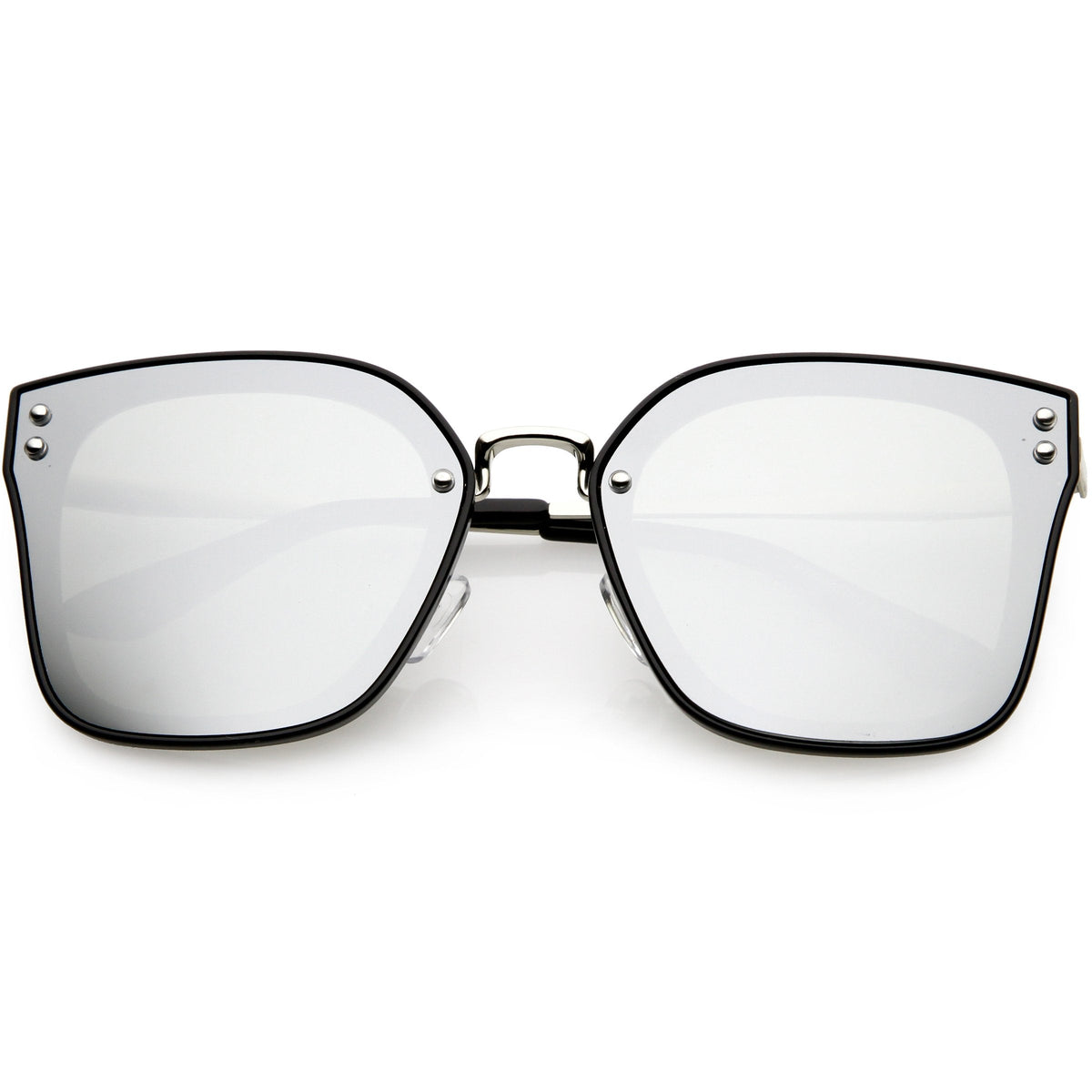 Women's Oversize Square Mirrored Polarized Flat Lens Sunglasses C883