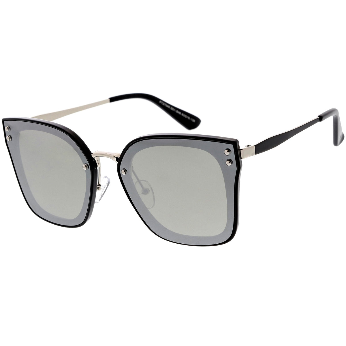 Women's Oversize Square Mirrored Polarized Flat Lens Sunglasses C883
