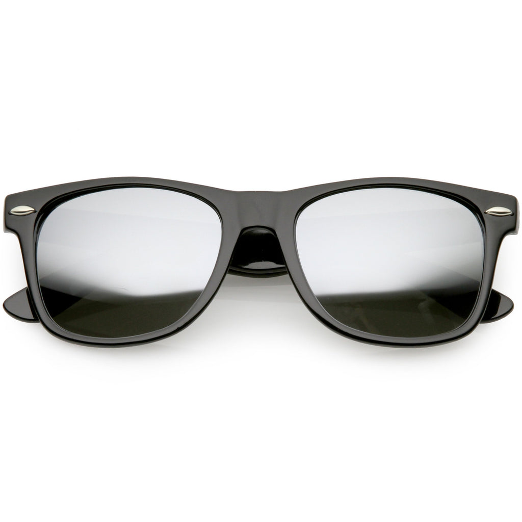 Large Classic Horned Rim Mirrored Lens Sunglasses C769